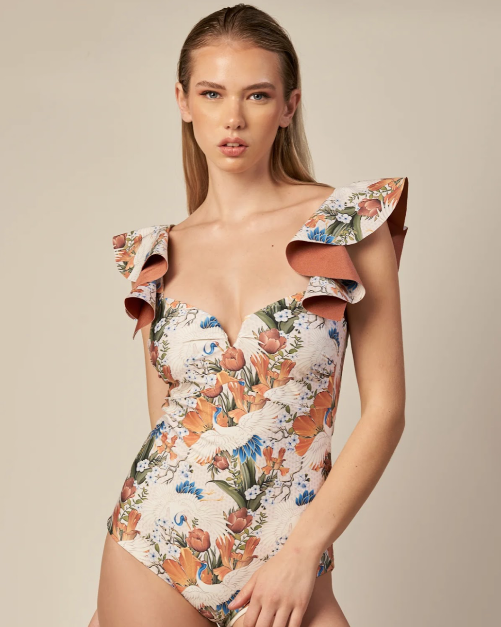 Champleve - Mar Bodysuit Aves Beige One Piece