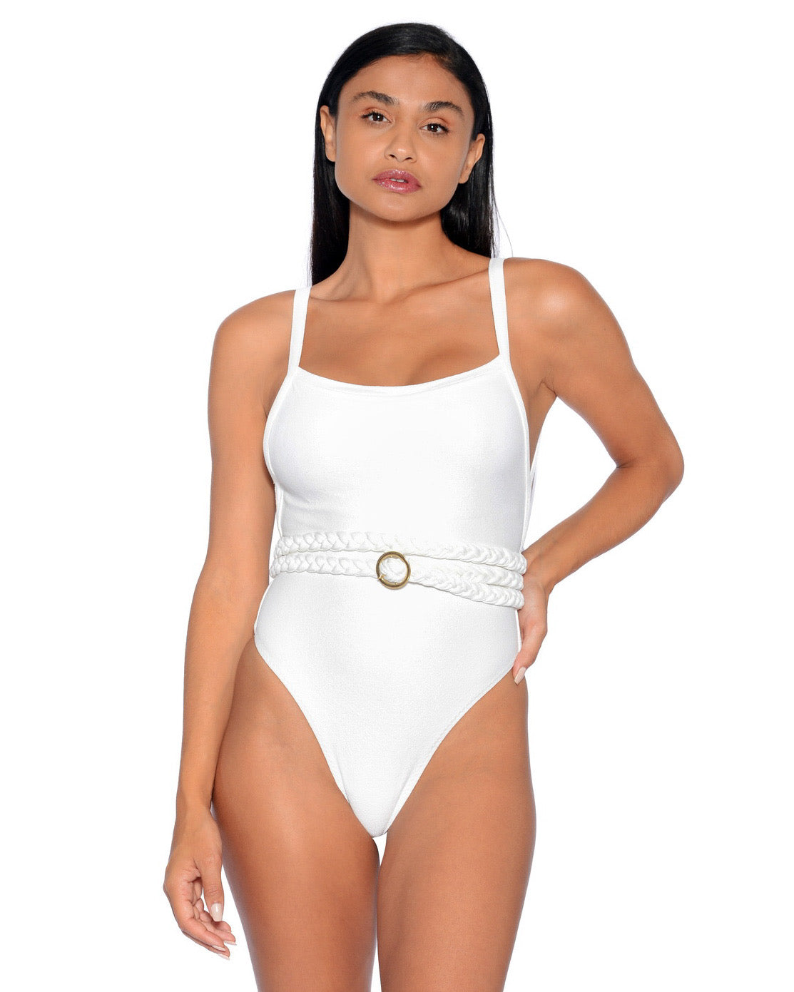 AcquaDL - Greece Belted Off White One Piece