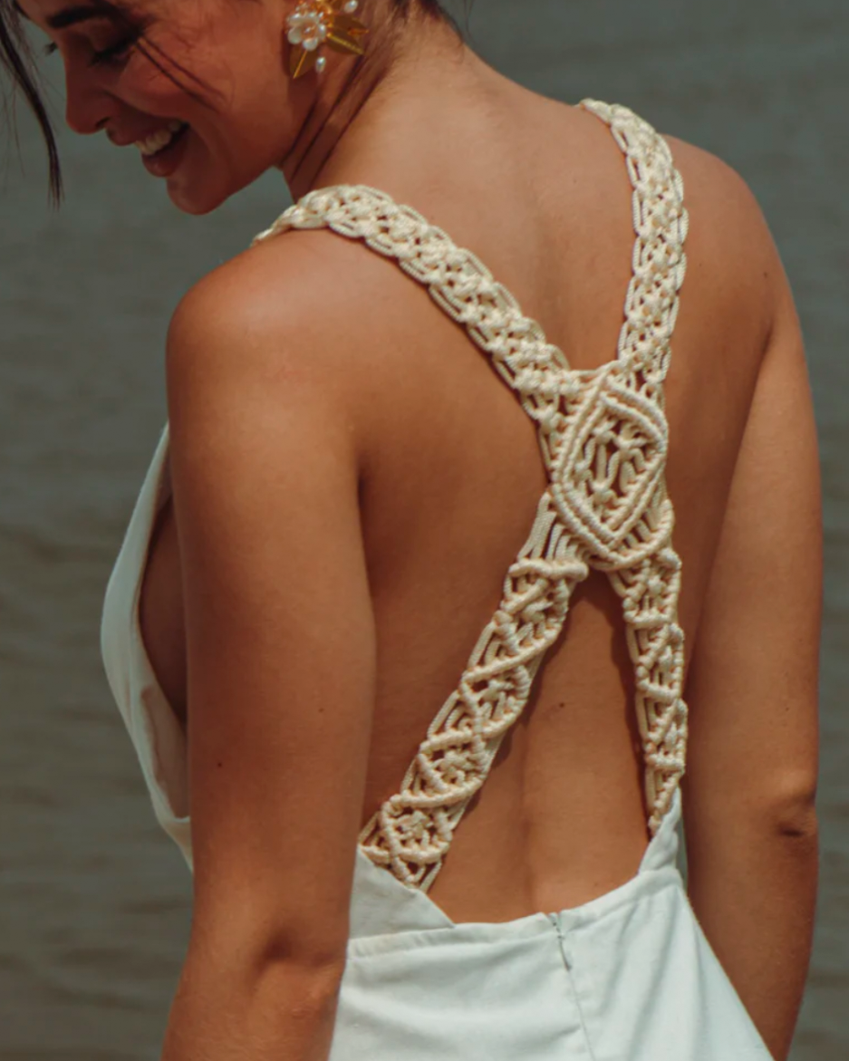 Simona - Long Dress Ariel Macrame