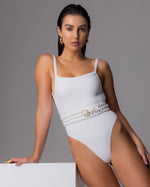 AcquaDL - Greece Belted Off White One Piece