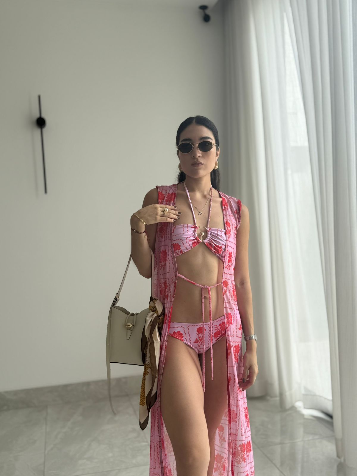 Helena - Red Rose Long Cover Up