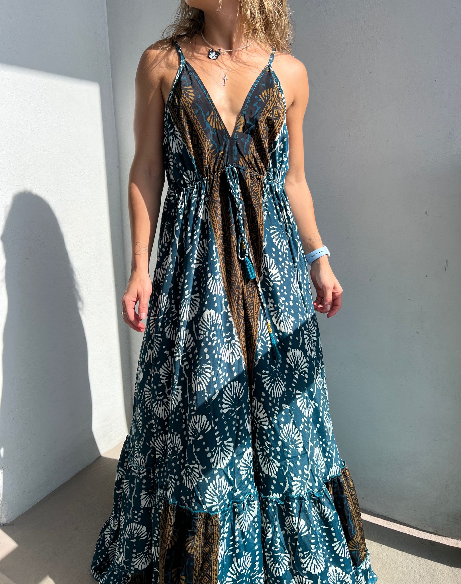 VAS - Silk Dress with Ruffle on Back