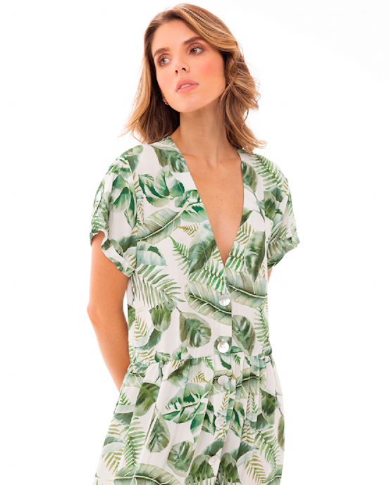 Milonga - Green Palm Dress