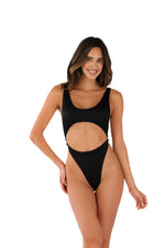 ALMAMIA - Glossy Black Sand One Piece 827
